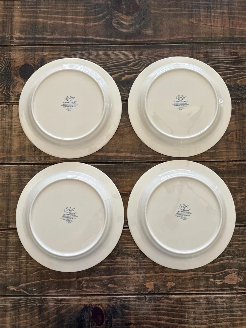 Lenox Chinastone Poppies On Blue Salad Plates Set of 4